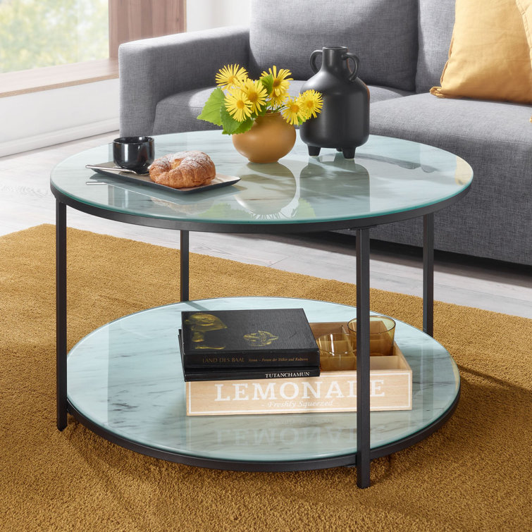 Marble top coffee table deals with storage